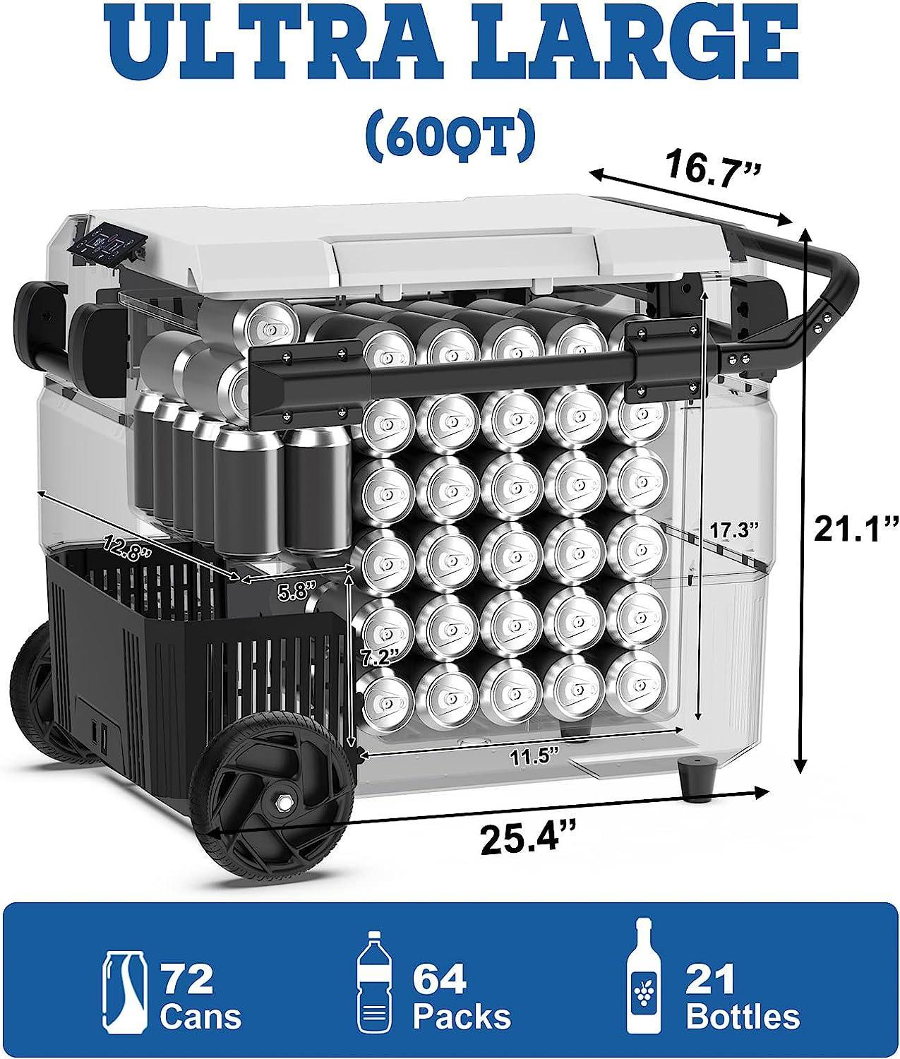 Setpower Dual Zone Portable Freezer Solar Cooler on Wheel - Benebomo