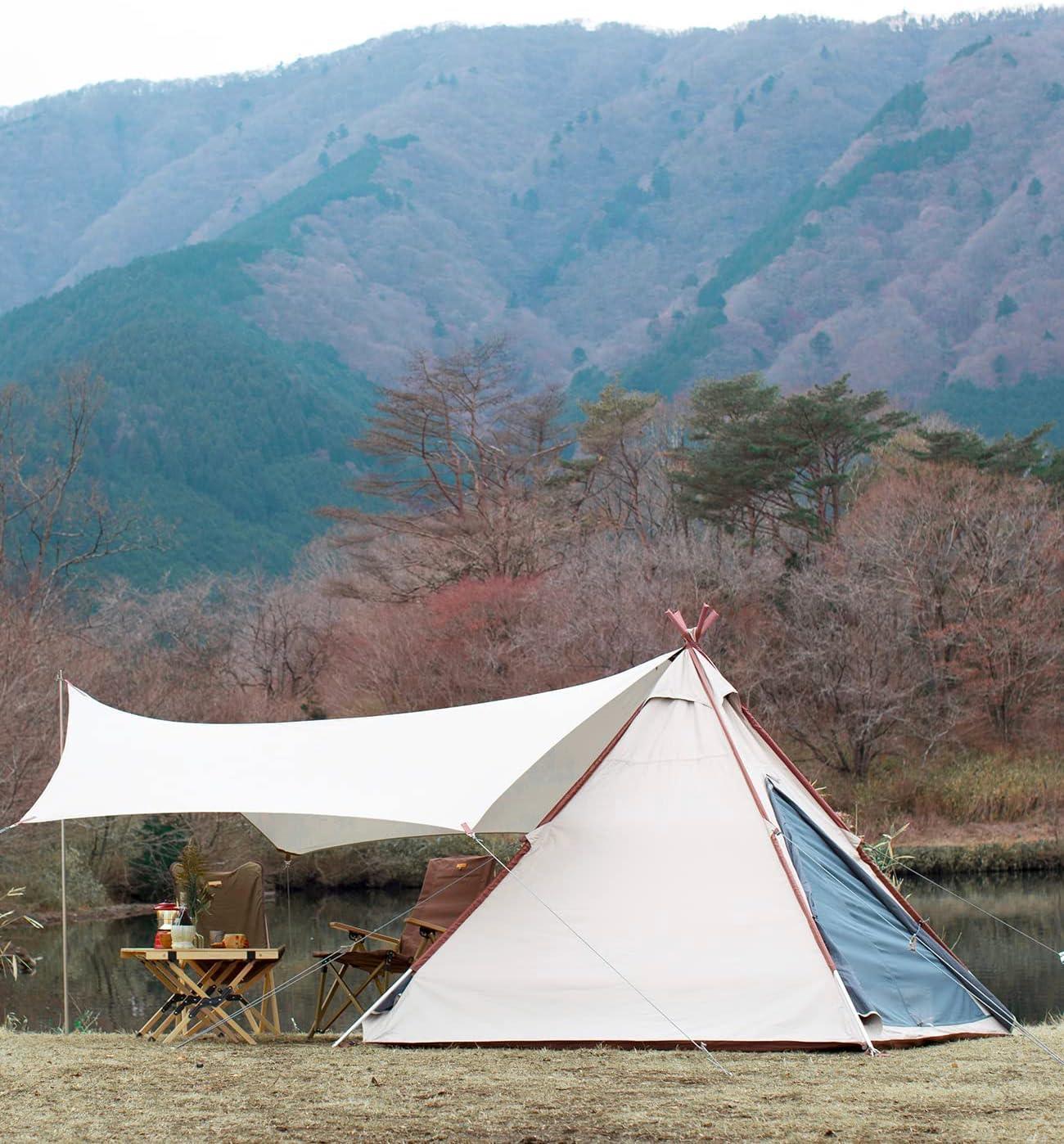 S'more Pyramid Tent for 3 Person Waterproof Oxford Teepee Tent - Benebomo