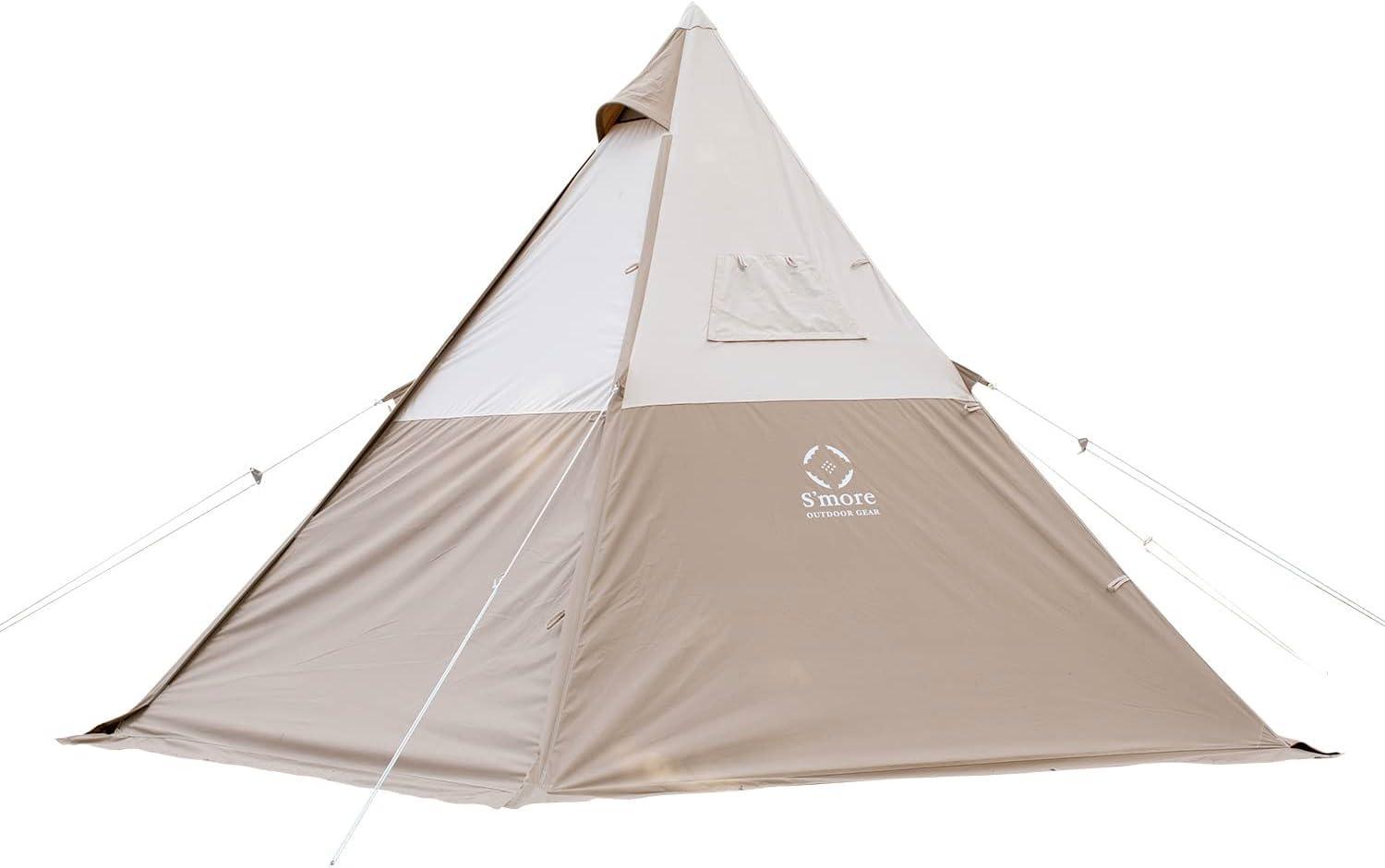 S'more Pyramid Tent for 4 Person Teepee Tent for Glamping - Benebomo