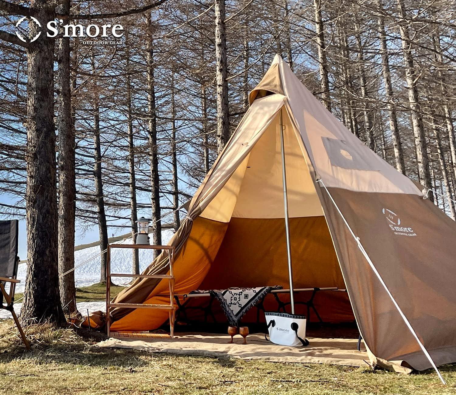 S'more Pyramid Tent for 4 Person Teepee Tent for Glamping - Benebomo